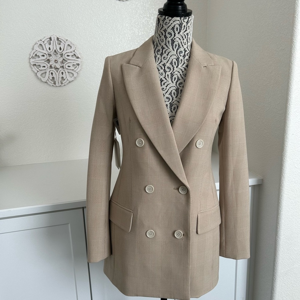 Aritzia Wilfred New Margaux Plaid Blazer Size 0 NWT